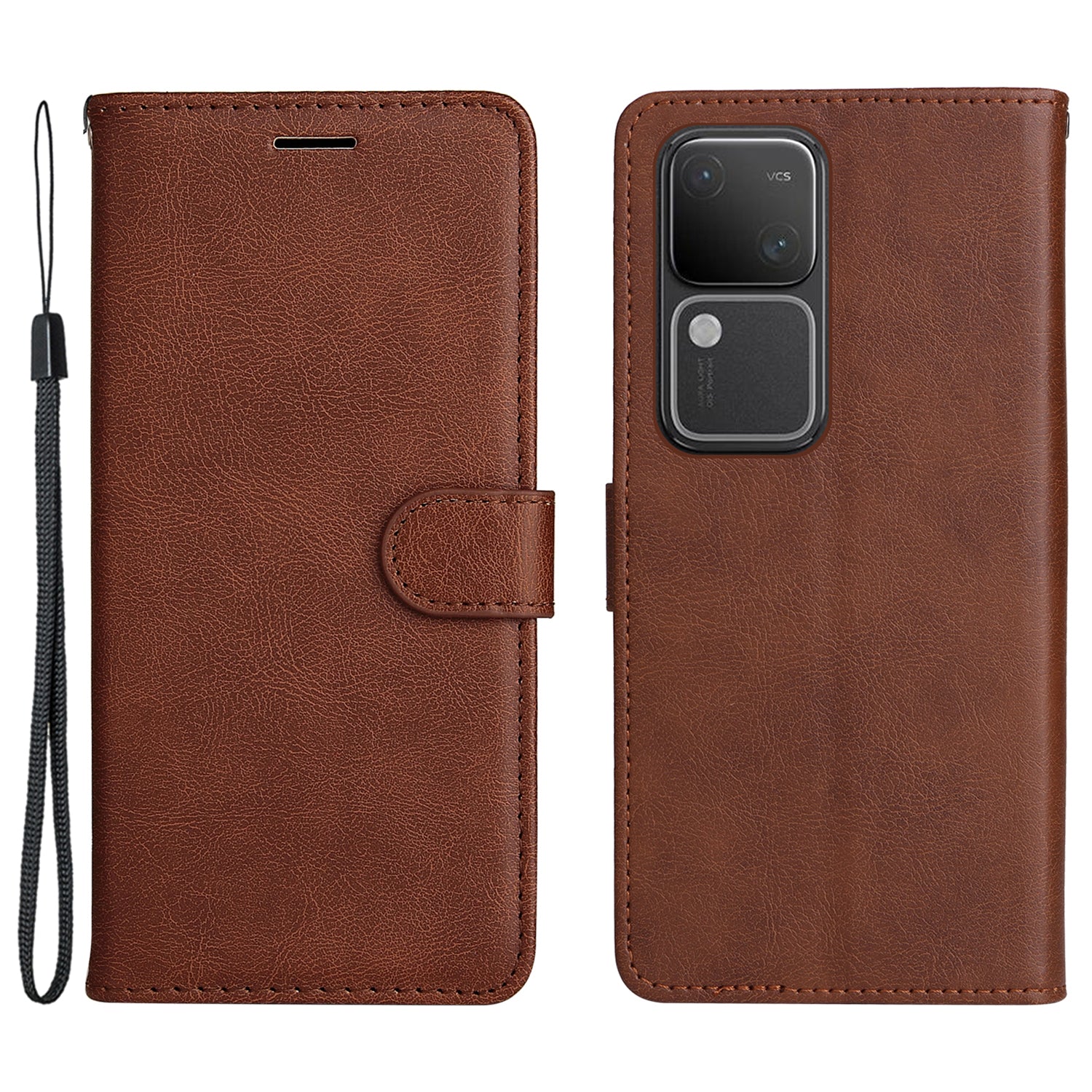 KT Leather Series-2 for vivo S18 5G Case Solid Color Leather Flip Phone Cover with Hand Strap KT Leather Series-2 for vivo S18 5G Case Solid Color Leather Flip Phone Cover with Hand Strap